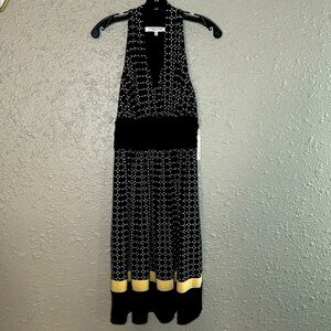 Black Polka Dot Dress 6 Medium Yellow EVAN PICONE